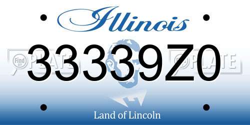 33339Z0 Illinois License Plate