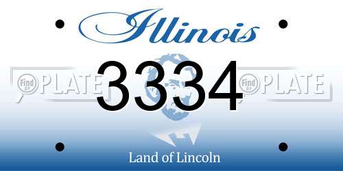 3334 Illinois License Plate
