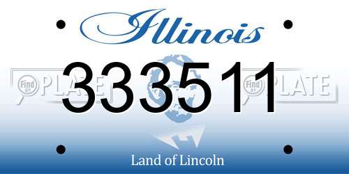333511 Illinois License Plate