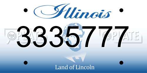 3335777 Illinois License Plate