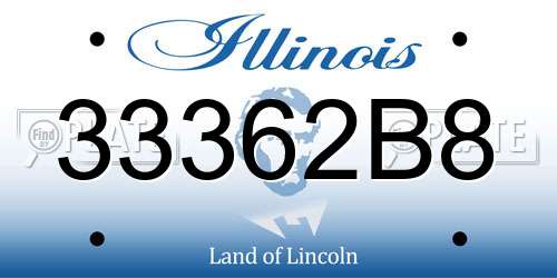 33362B8 Illinois License Plate