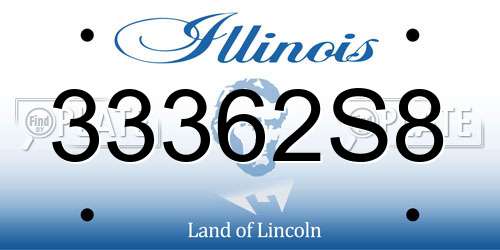 33362S8 Illinois License Plate
