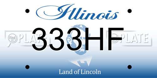 333HF Illinois License Plate