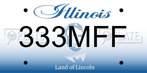 333MFF Illinois License Plate