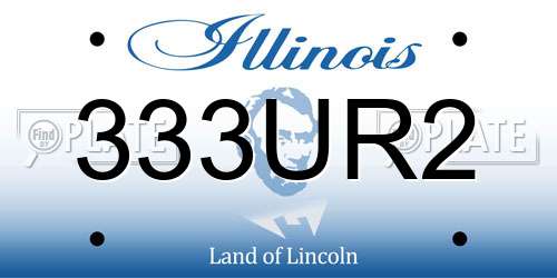 333UR2 Illinois License Plate