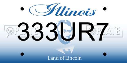 333UR7 Illinois License Plate
