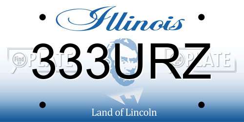 333URZ Illinois License Plate
