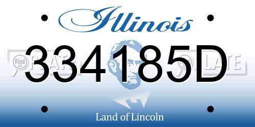 334185D Illinois License Plate