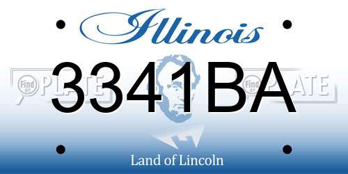 3341BA Illinois License Plate