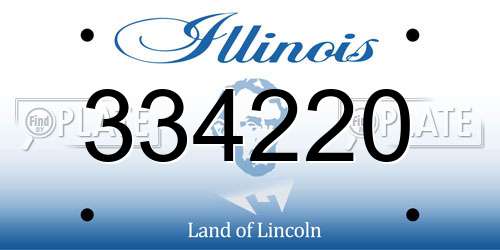 334220 Illinois License Plate