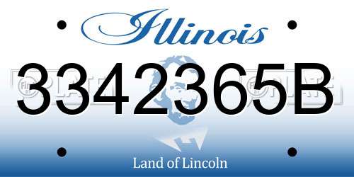 3342365B Illinois License Plate