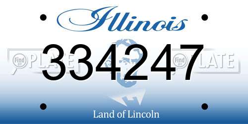 334247 Illinois License Plate