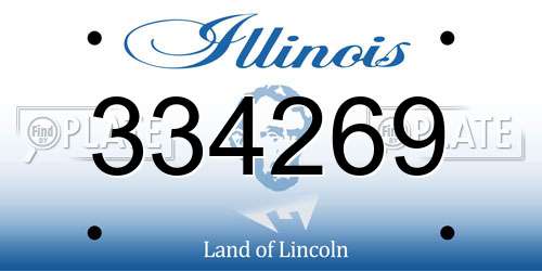 334269 Illinois License Plate