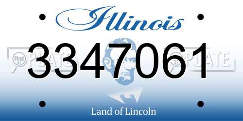 3347061 Illinois License Plate