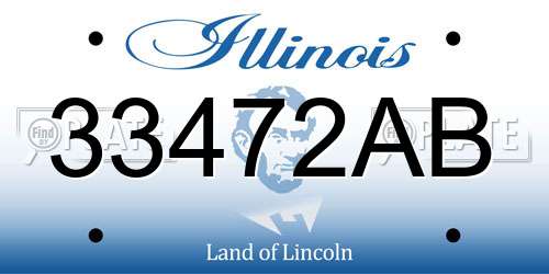 33472AB Illinois License Plate