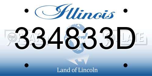 334833D Illinois License Plate