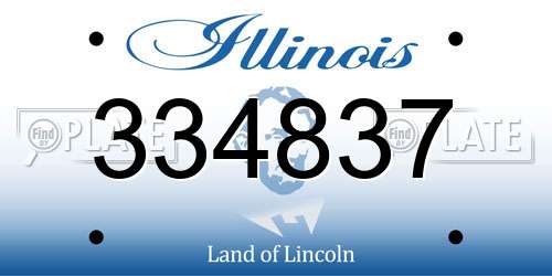 334837 Illinois License Plate