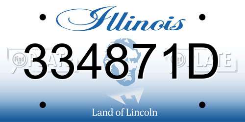 334871D Illinois License Plate