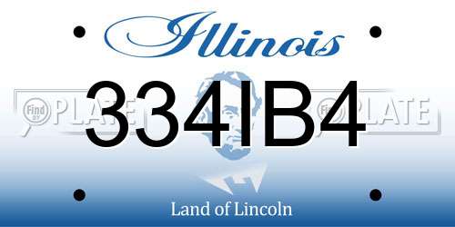 334IB4 Illinois License Plate
