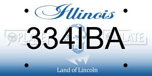 334IBA Illinois License Plate