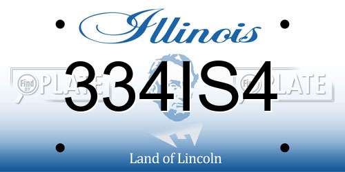 334IS4 Illinois License Plate
