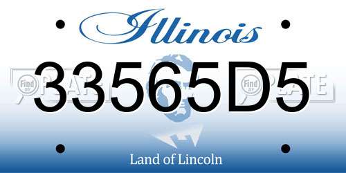 33565D5 Illinois License Plate