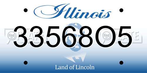 33568O5 Illinois License Plate
