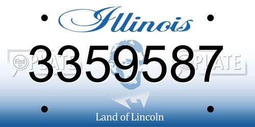 3359587 Illinois License Plate