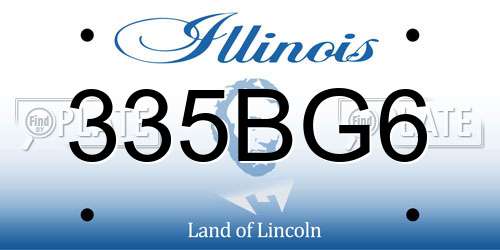 335BG6 Illinois License Plate