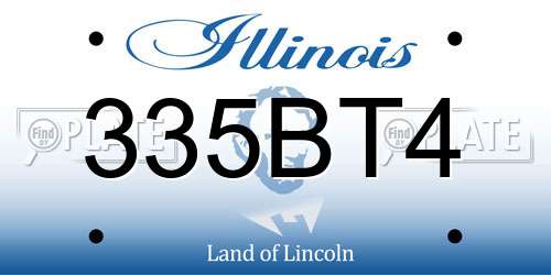 335BT4 Illinois License Plate