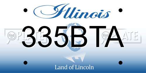 335BTA Illinois License Plate