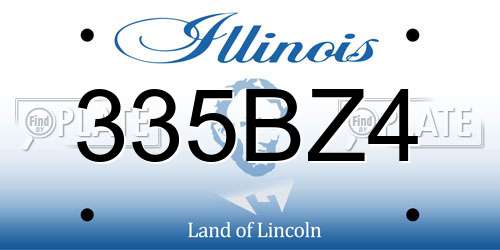 335BZ4 Illinois License Plate