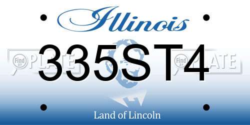 335ST4 Illinois License Plate