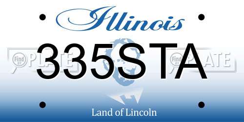 335STA Illinois License Plate