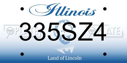 335SZ4 Illinois License Plate