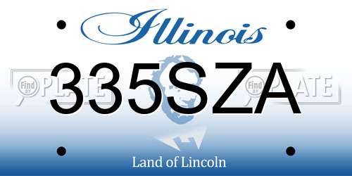 335SZA Illinois License Plate