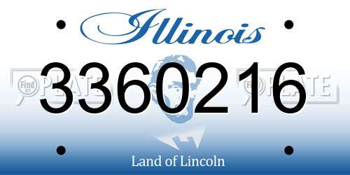 3360216 Illinois License Plate
