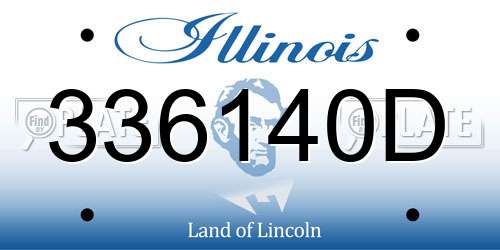 336140D Illinois License Plate