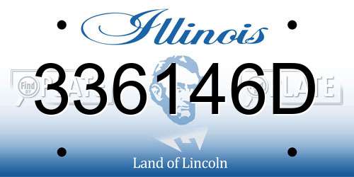 336146D Illinois License Plate