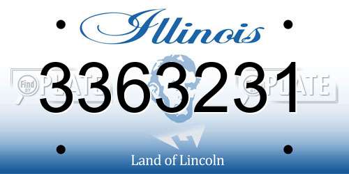 3363231 Illinois License Plate