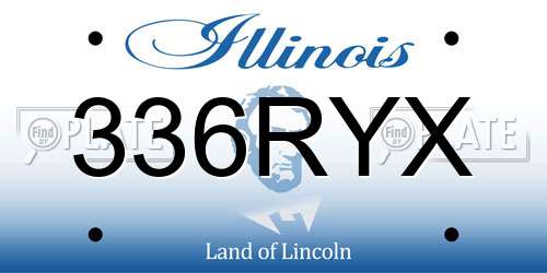 336RYX Illinois License Plate