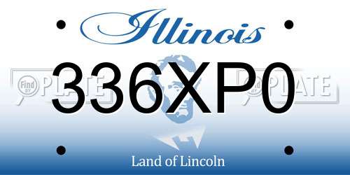 336XP0 Illinois License Plate
