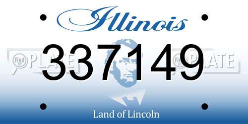 337149 Illinois License Plate