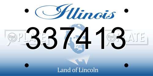337413 Illinois License Plate