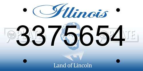 3375654 Illinois License Plate