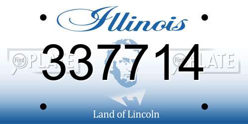 337714 Illinois License Plate