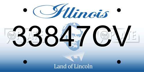 33847CV Illinois License Plate