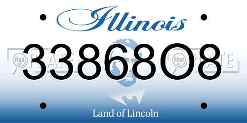 33868O8 Illinois License Plate