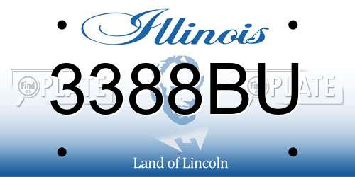3388BU Illinois License Plate