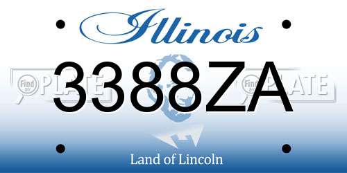 3388ZA Illinois License Plate